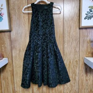 Banana Republic Monogram | Black Flocked Party Dress | Size 0